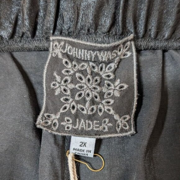 Johnny Was Wide Leg Pants NWT Womens Plus Size 2X Jade Black Shimmer Evening - Picture 3 of 7